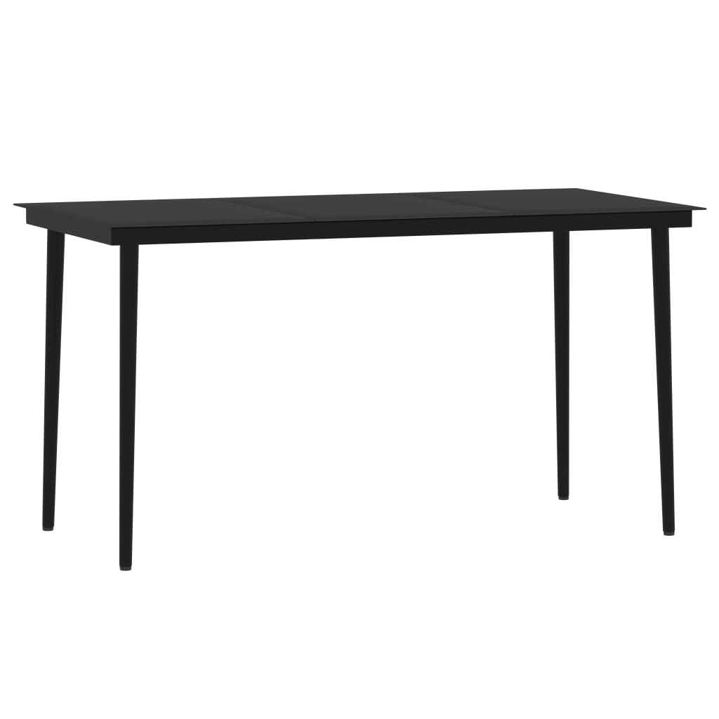 Set Mobili Da Pranzo Per Giardino 7 Pz Nero