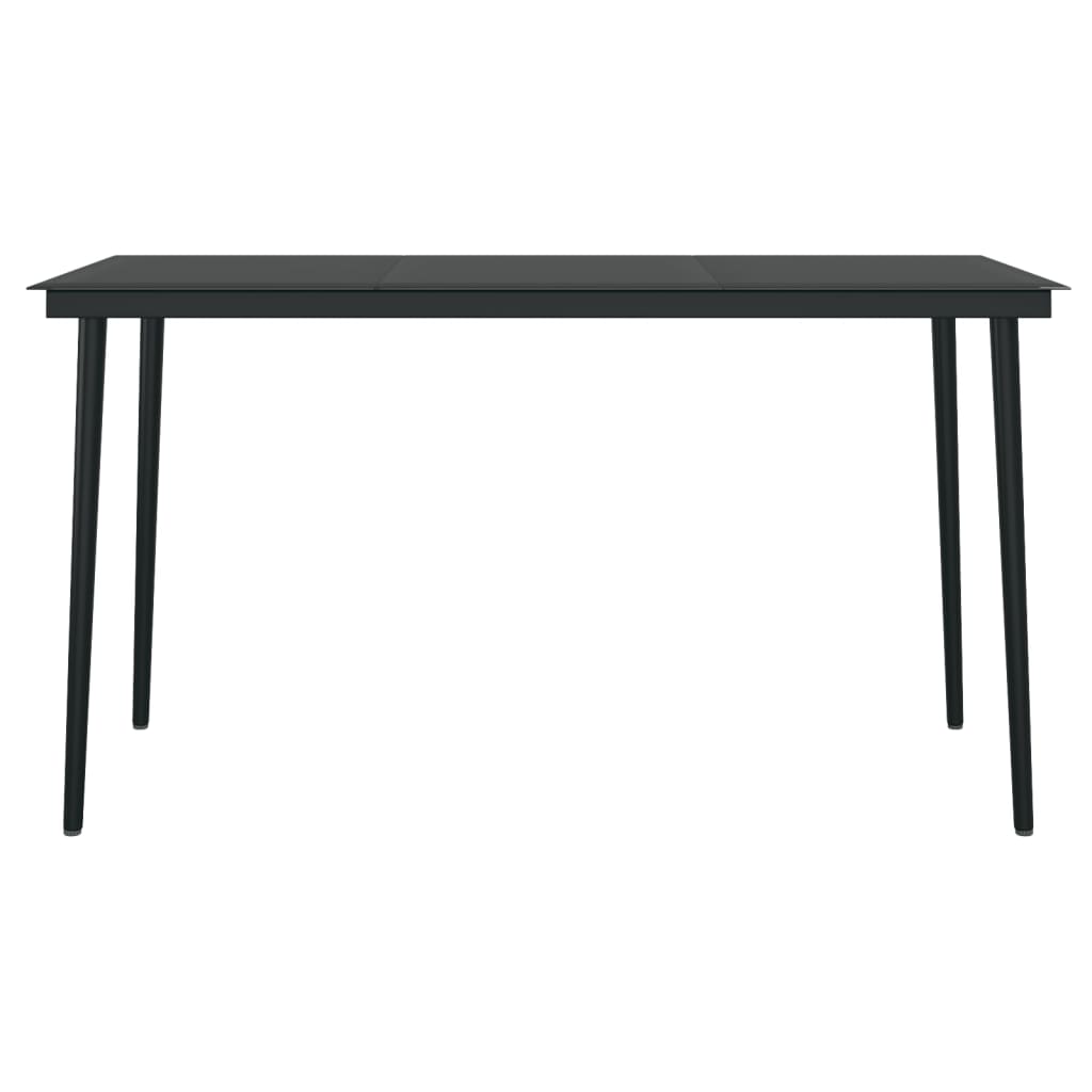Set Mobili Da Pranzo Per Giardino 7 Pz Nero