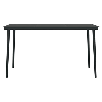 Set Mobili Da Pranzo Per Giardino 7 Pz Nero
