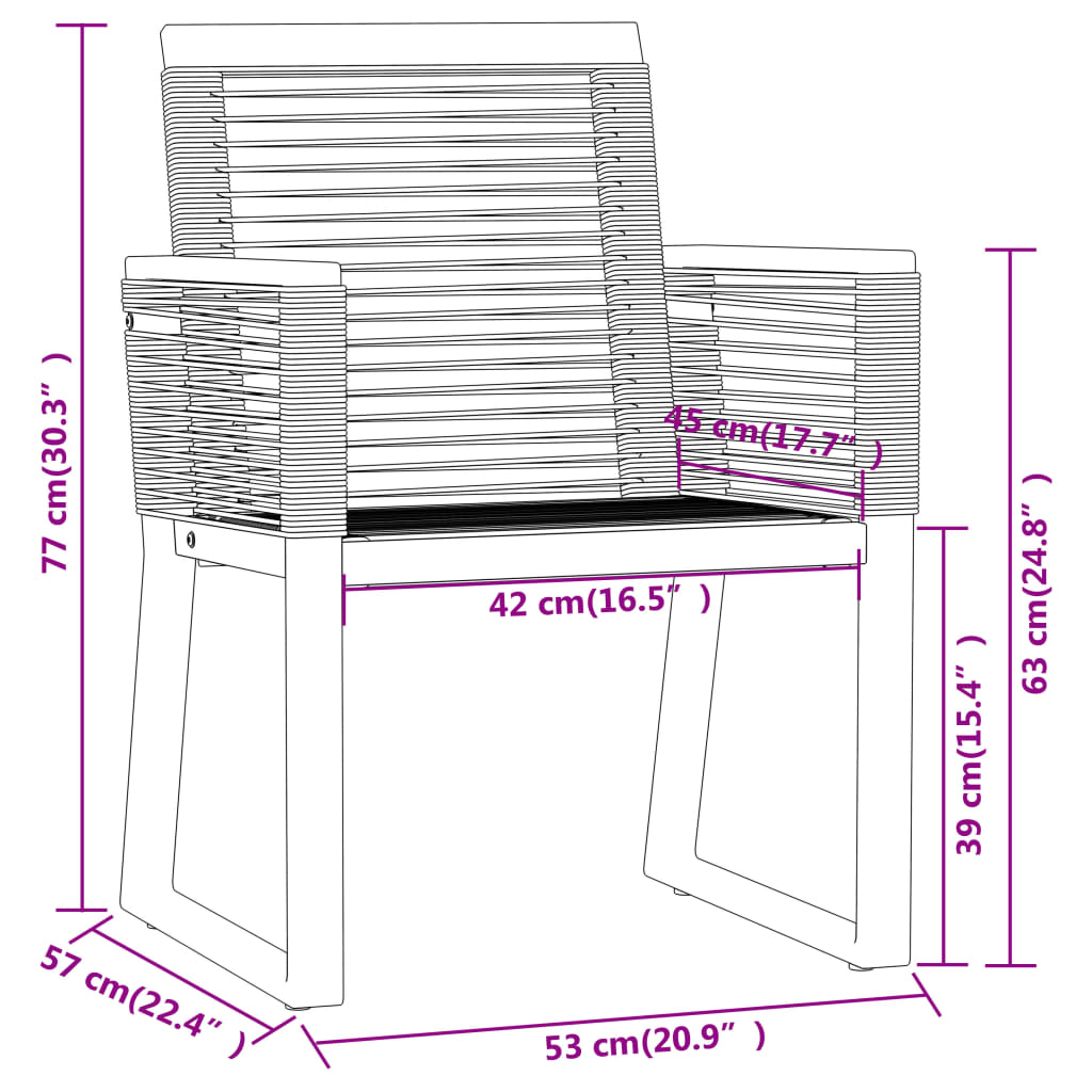 Set Mobili Da Pranzo Per Giardino 7 Pz Nero