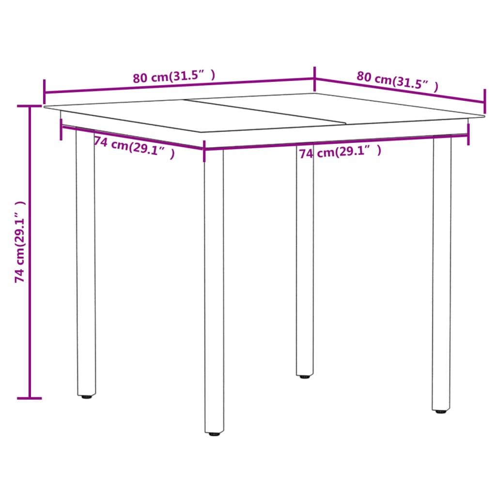 Set Mobili Da Pranzo Per Giardino 3 Pz