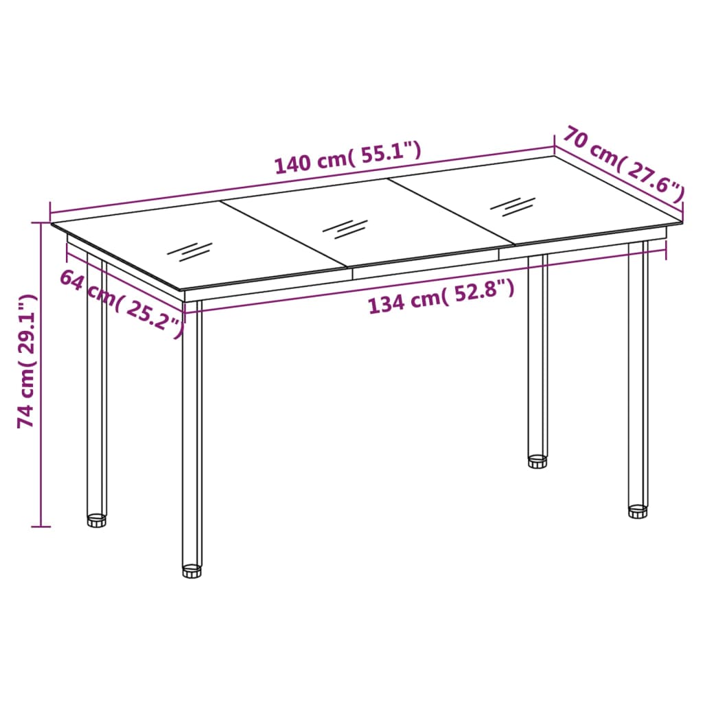 Set Mobili Da Pranzo Per Giardino 7 Pz