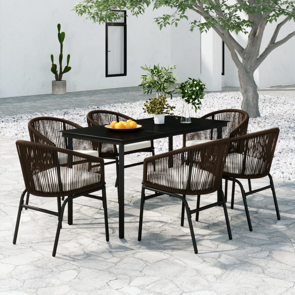 Set Mobili Da Pranzo Per Giardino 7 Pz