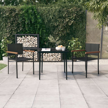 Set Mobili Da Pranzo Da Giardino 9 Pz Nero