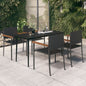 Set Mobili Da Pranzo Da Giardino 9 Pz Nero