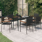 Set Mobili Da Pranzo Da Giardino 9 Pz Nero