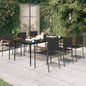 Set Mobili Da Pranzo Da Giardino 9 Pz Nero
