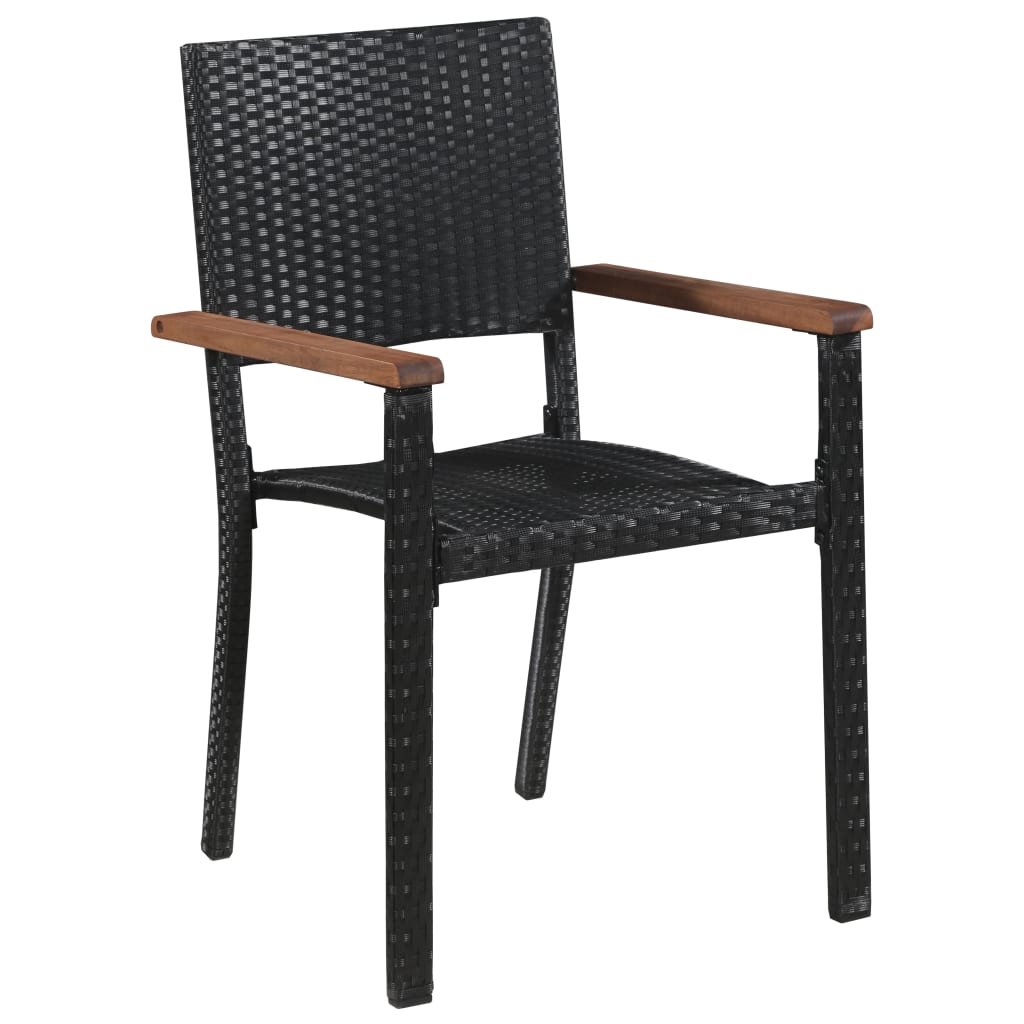 Set Mobili Da Pranzo Da Giardino 9 Pz Nero