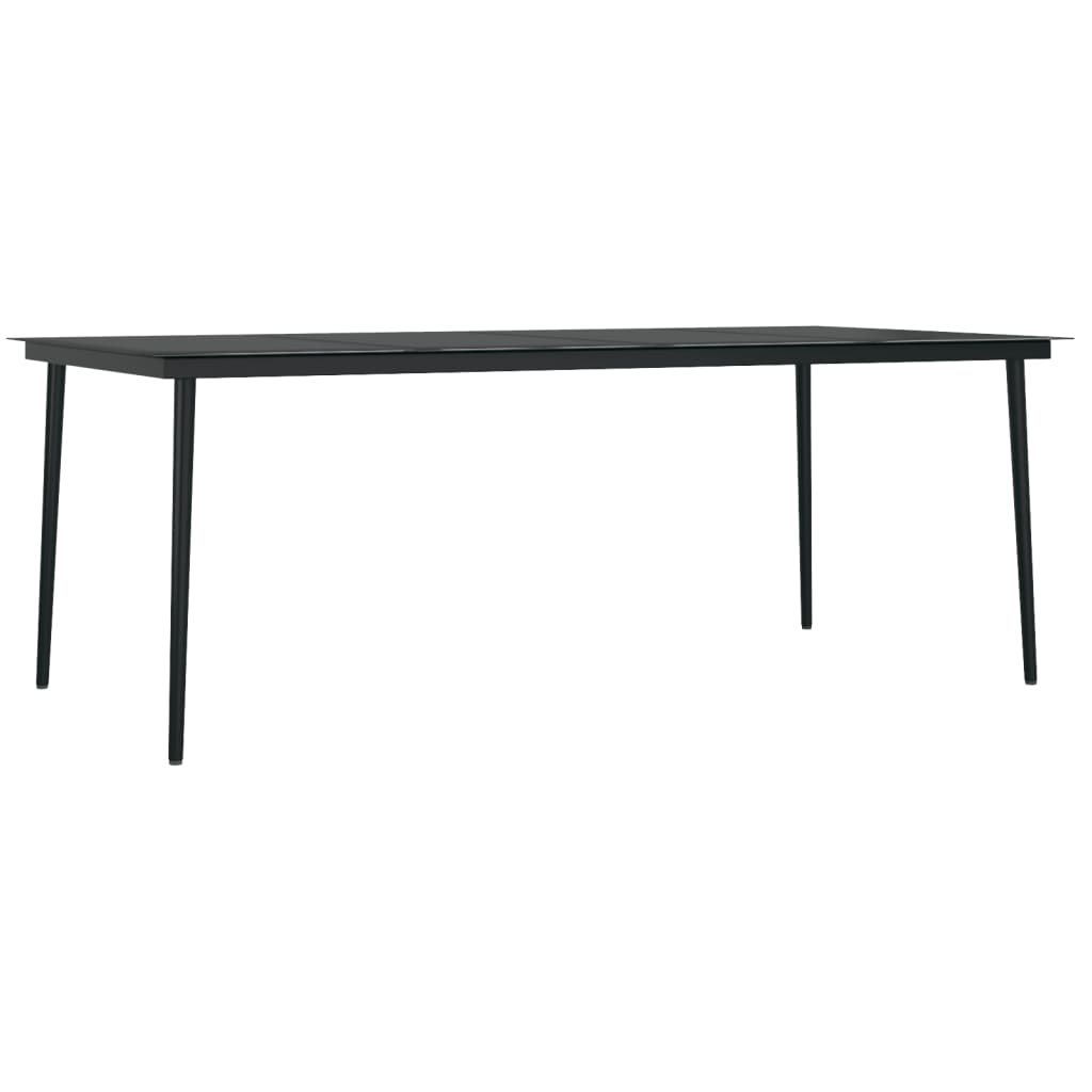 Set Mobili Da Pranzo Da Giardino 9 Pz Nero