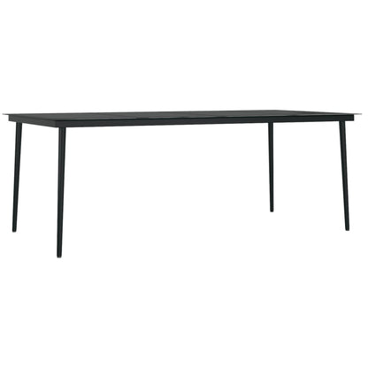 Set Mobili Da Pranzo Da Giardino 9 Pz Nero