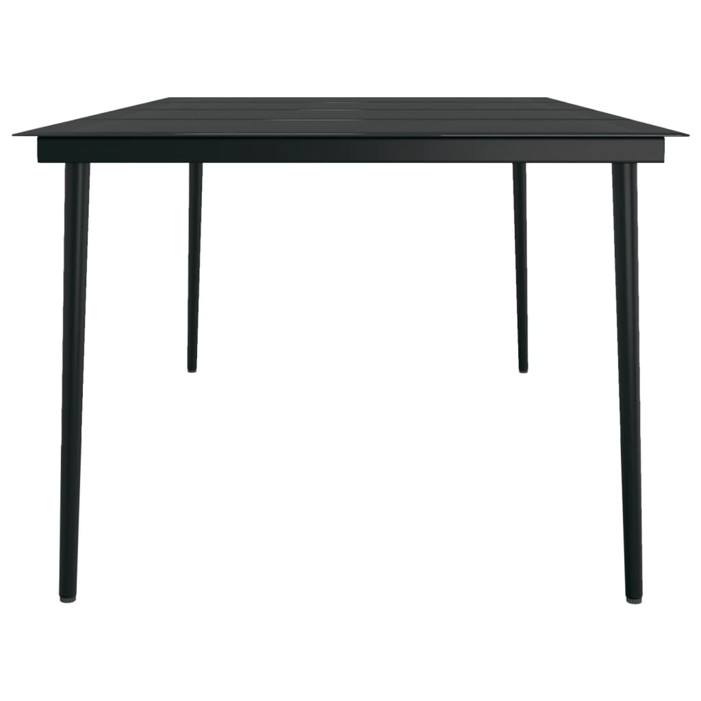 Set Mobili Da Pranzo Da Giardino 9 Pz Nero