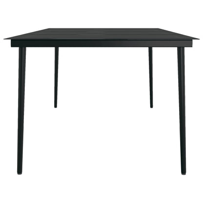 Set Mobili Da Pranzo Da Giardino 9 Pz Nero