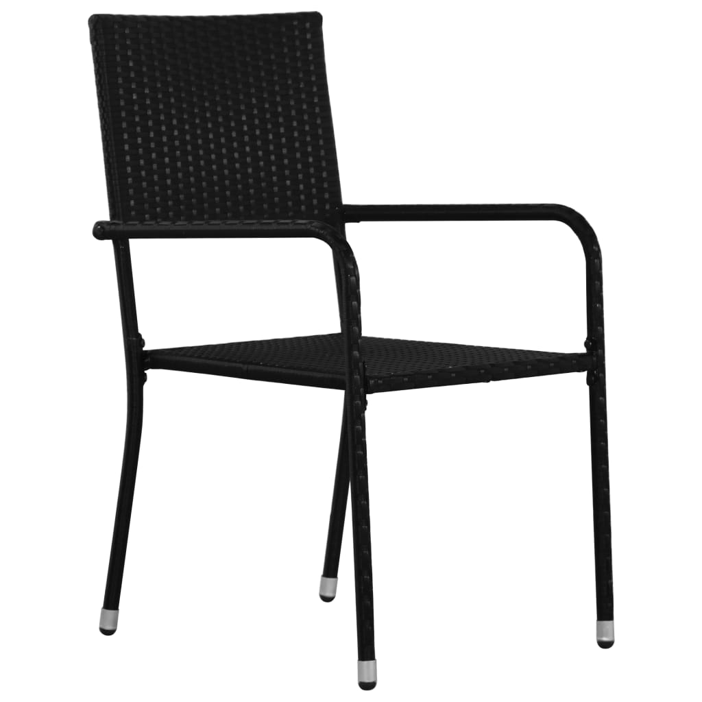 Sedie Da Pranzo Da Giardino 2Pz Impilabili Grigie In Polyrattan