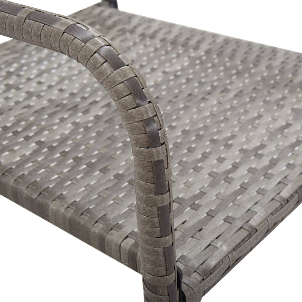 Sedie Da Pranzo Da Giardino 2Pz Impilabili Grigie In Polyrattan