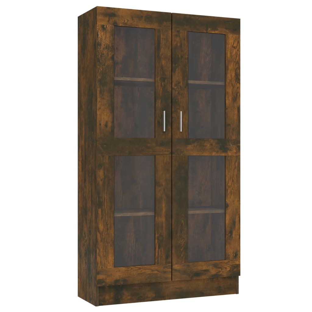 Mobile Vetrina 82,5X30,5X150Cm In Legno Multistrato Rovere Fumo