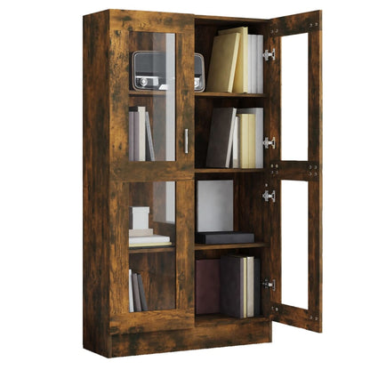 Mobile Vetrina 82,5X30,5X150Cm In Legno Multistrato Rovere Fumo
