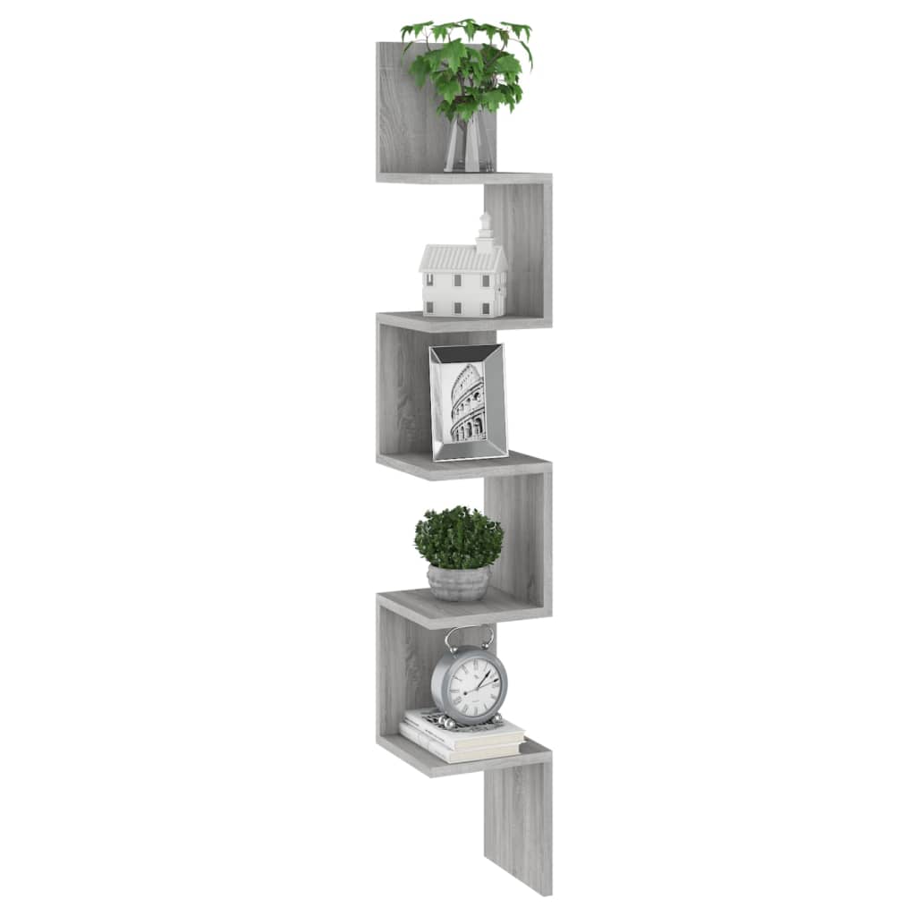 Mensola Angolare 20X20X127,5 Cm Truciolato Grigio Sonoma