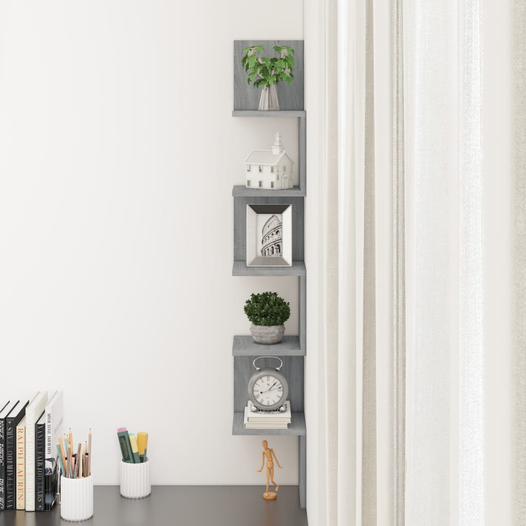 Mensola Angolare 20X20X127,5 Cm Truciolato Grigio Sonoma