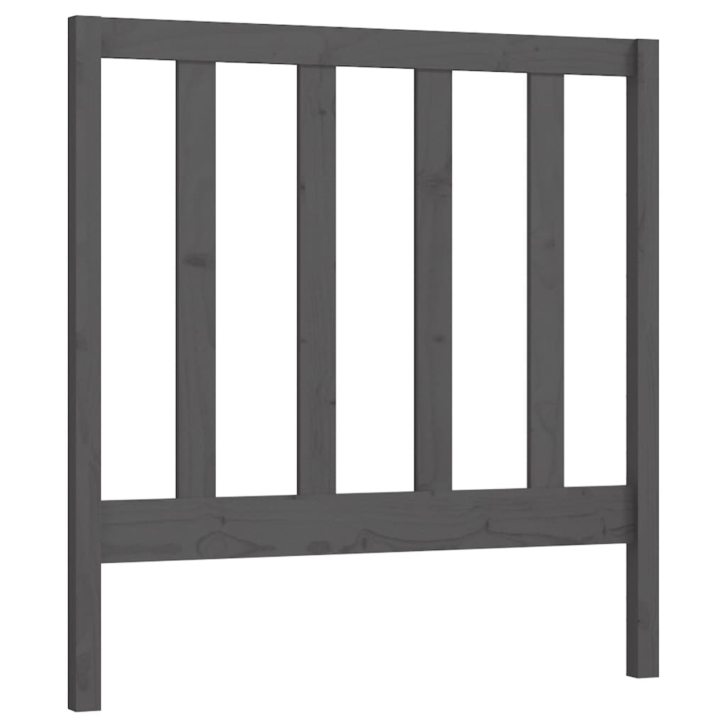 Testiera Per Letto Grigia 106X4X100Cm In Legno Massello Di Pino