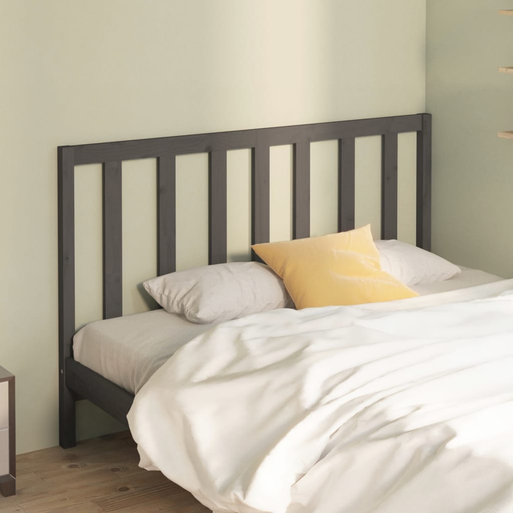 Testiera Letto Grigia 156X4X100 Cm In Legno Massello Di Pino