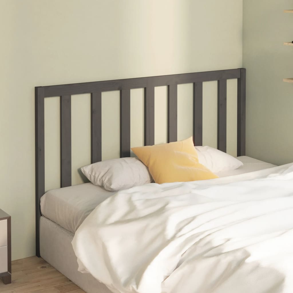 Testiera Letto Grigia 156X4X100 Cm In Legno Massello Di Pino