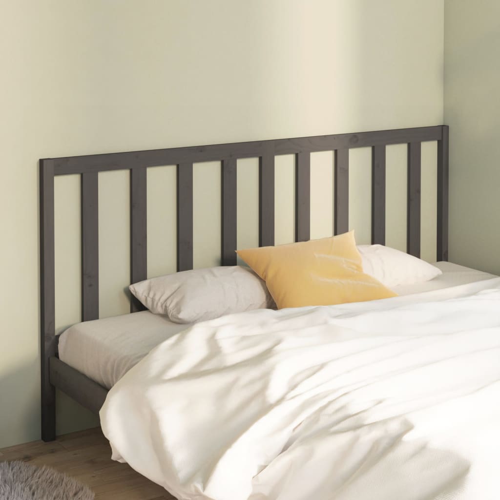 Testiera Letto Grigia 156X4X100 Cm In Legno Massello Di Pino