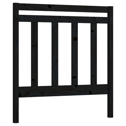 Testiera Per Letto Nera 106X4X100 Cm In Legno Massello Di Pino