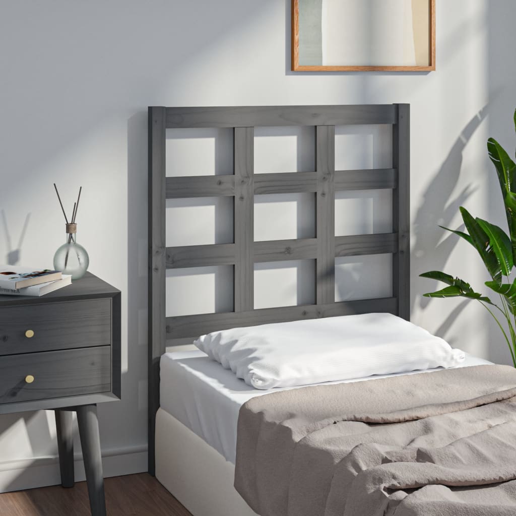 Testiera Per Letto Nera 80,5X4X100 Cm In Legno Massello Di Pino