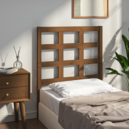 Testiera Per Letto Nera 80,5X4X100 Cm In Legno Massello Di Pino