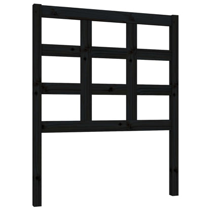 Testiera Per Letto Nera 80,5X4X100 Cm In Legno Massello Di Pino