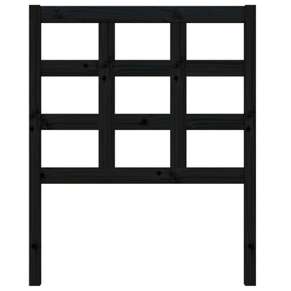 Testiera Per Letto Nera 80,5X4X100 Cm In Legno Massello Di Pino