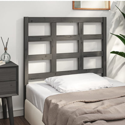 Testiera Per Letto Nera 80,5X4X100 Cm In Legno Massello Di Pino