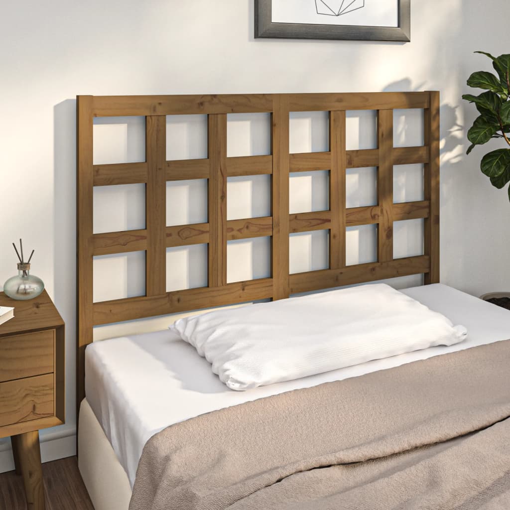 Testiera Per Letto Nera 80,5X4X100 Cm In Legno Massello Di Pino