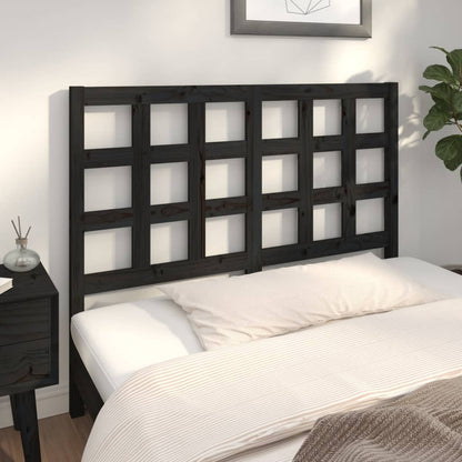 Testiera Per Letto Nera 80,5X4X100 Cm In Legno Massello Di Pino