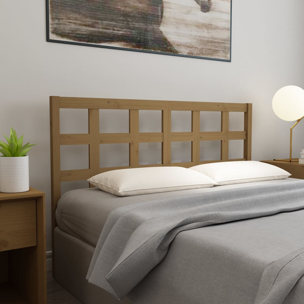 Testiera Per Letto Nera 80,5X4X100 Cm In Legno Massello Di Pino
