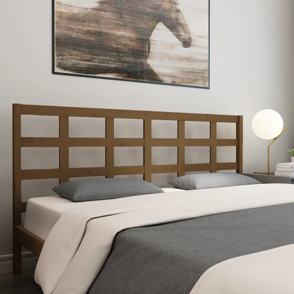 Testiera Per Letto Nera 80,5X4X100 Cm In Legno Massello Di Pino
