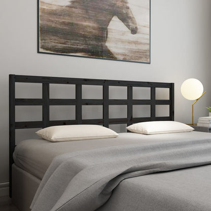 Testiera Per Letto Nera 80,5X4X100 Cm In Legno Massello Di Pino