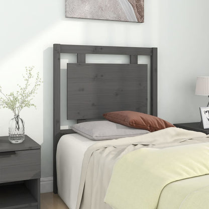 Testiera Per Letto Nera 80,5X4X100 Cm In Legno Massello Di Pino