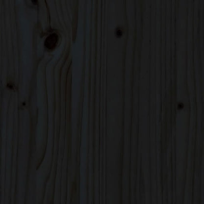Testiera Per Letto Nera 80,5X4X100 Cm In Legno Massello Di Pino