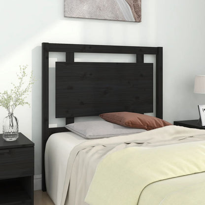 Testiera Per Letto Nera 80,5X4X100 Cm In Legno Massello Di Pino