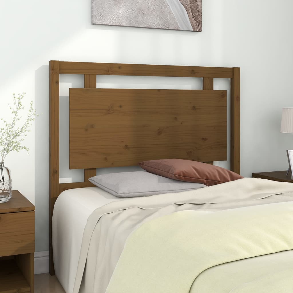 Testiera Per Letto Nera 80,5X4X100 Cm In Legno Massello Di Pino