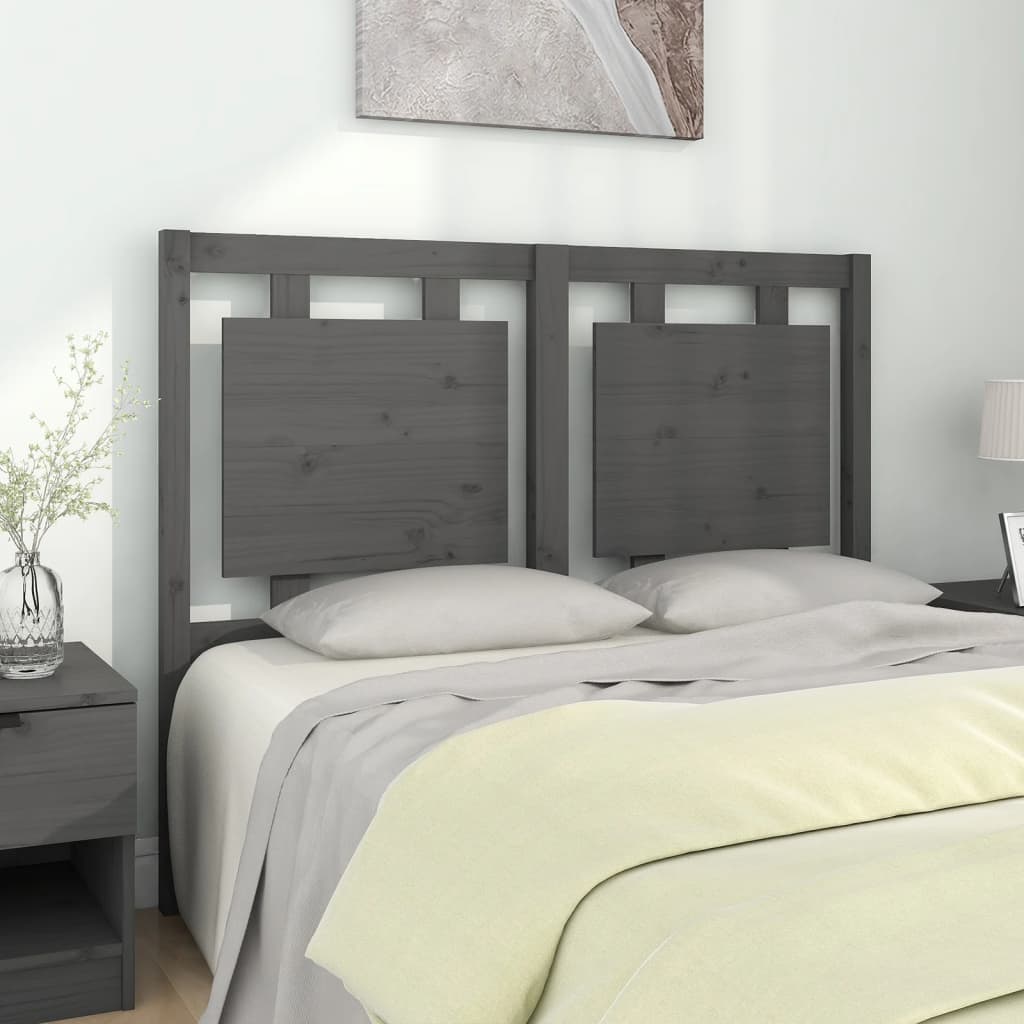 Testiera Per Letto Nera 80,5X4X100 Cm In Legno Massello Di Pino