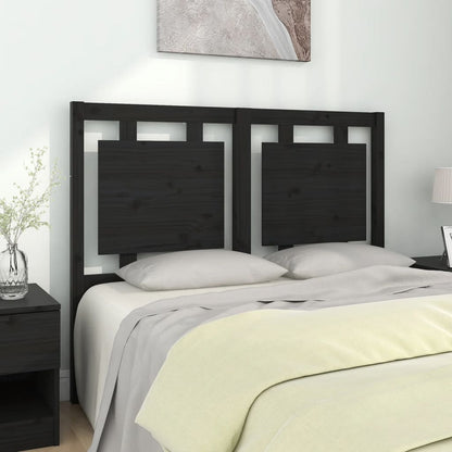 Testiera Per Letto Nera 80,5X4X100 Cm In Legno Massello Di Pino