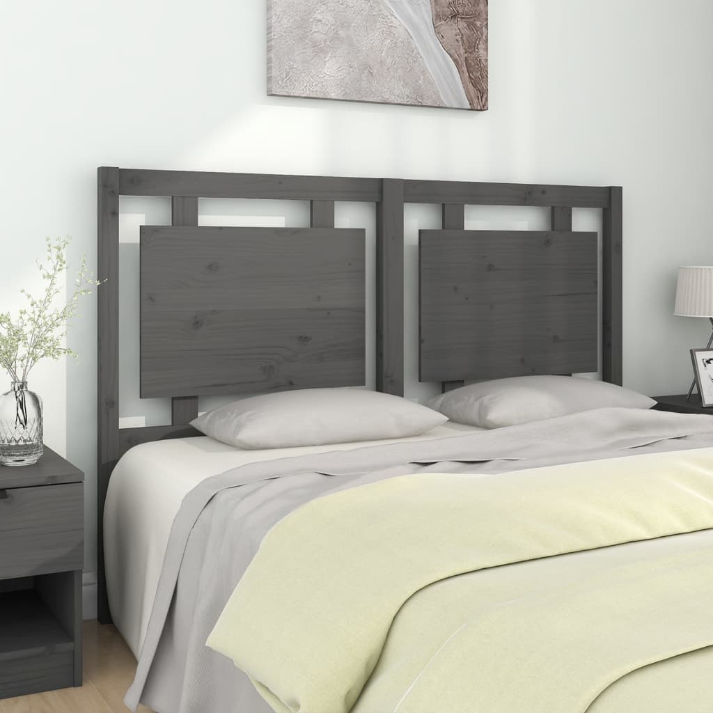 Testiera Per Letto Nera 80,5X4X100 Cm In Legno Massello Di Pino