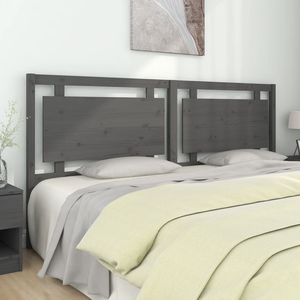 Testiera Per Letto Nera 80,5X4X100 Cm In Legno Massello Di Pino