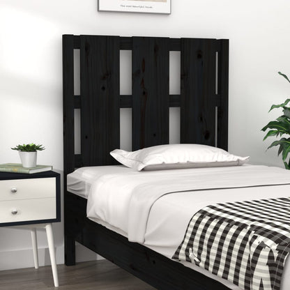 Testiera Per Letto Nera 155,5X4X100Cm In Legno Massello Di Pino