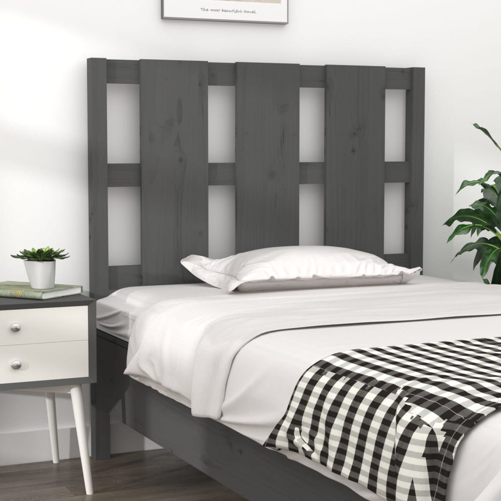 Testiera Per Letto Nera 155,5X4X100Cm In Legno Massello Di Pino