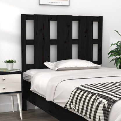 Testiera Per Letto Nera 155,5X4X100Cm In Legno Massello Di Pino