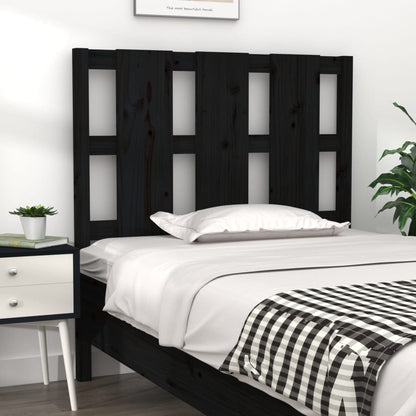 Testiera Per Letto Nera 155,5X4X100Cm In Legno Massello Di Pino