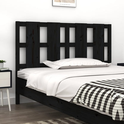 Testiera Per Letto Nera 155,5X4X100Cm In Legno Massello Di Pino